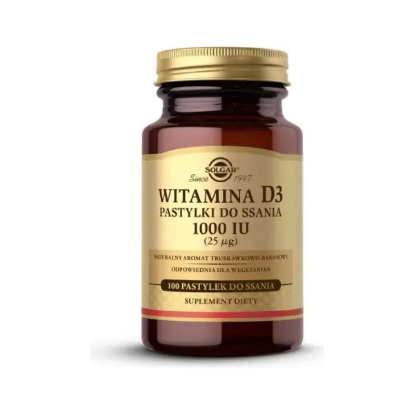 SOLGAR Witamina D3 1000 IU 25 ug, 100 pastylek