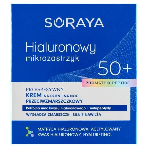 SORAYA Hialuronowy Mikrozastrzyk Promatrix Peptide Progresywny krem przeciwzmarszczkowy 50+ na dzień i na noc, kwas hialuronowy i nutripeptydy, 50 ml