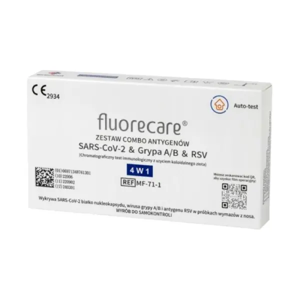Test COVID + GRYPA FLUORECARE Zestaw combo antygenów 4w1