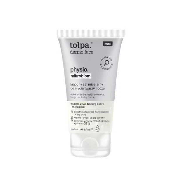 TOŁPA dermo face physio mikrobiom łagodny żel micelarny do mycia twarzy i oczu, 75 ml