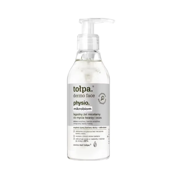 TOŁPA DERMO FACE PHYSIO MIKROBIOM Łagodny Żel micelarny do mycia twarzy i oczu, 195 ml