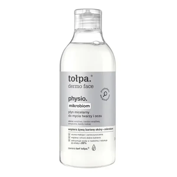 TOŁPA dermo face physio mikrobiom płyn micelarny do mycia twarzy i oczu, 400 ml