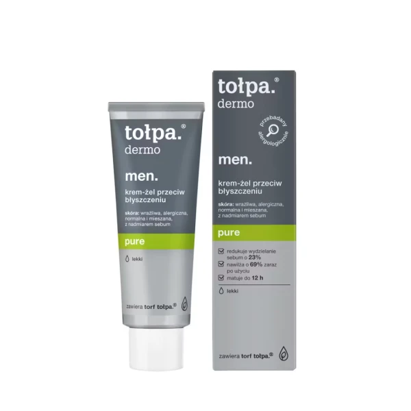 TOŁPA DERMO MEN Krem-żel przeciw błyszczeniu pure lekki, 40 ml