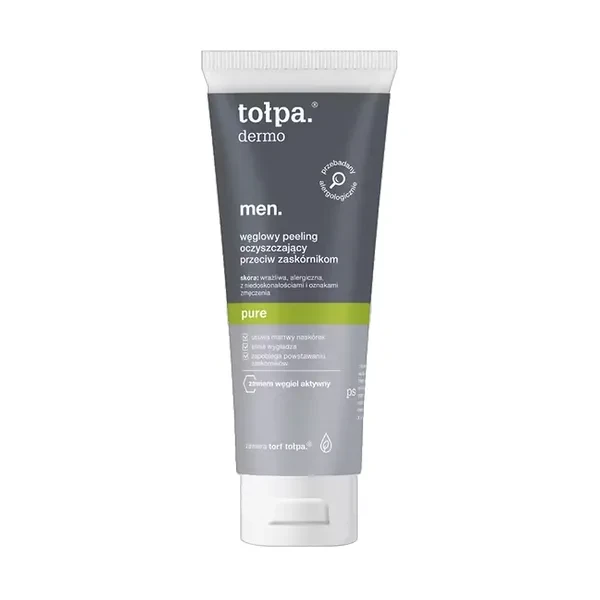 TOŁPA DERMO MEN PURE Węglowy peeling oczyszczający przeciw zaskórnikom, 100 ml