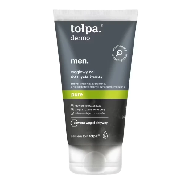 TOŁPA MEN Pure Żel do mycia twarzy węglowy, 150 ml