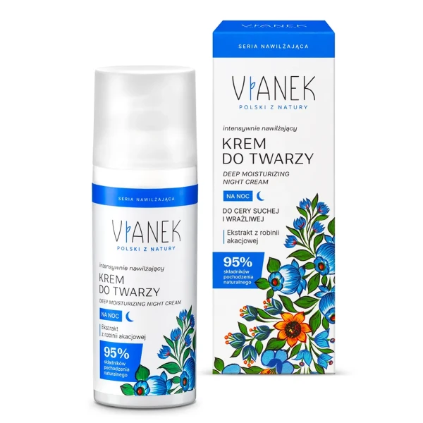Vianek Krem do twarzy intensywnie nawilżający na noc, 50 ml
