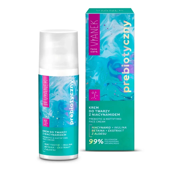 Vianek Krem do twarzy matujący prebiotyczny z niacynamidem, 50 ml
