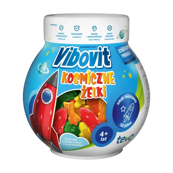 Vibovit Kosmiczne Żelki smak owocowy, 50 sztuk