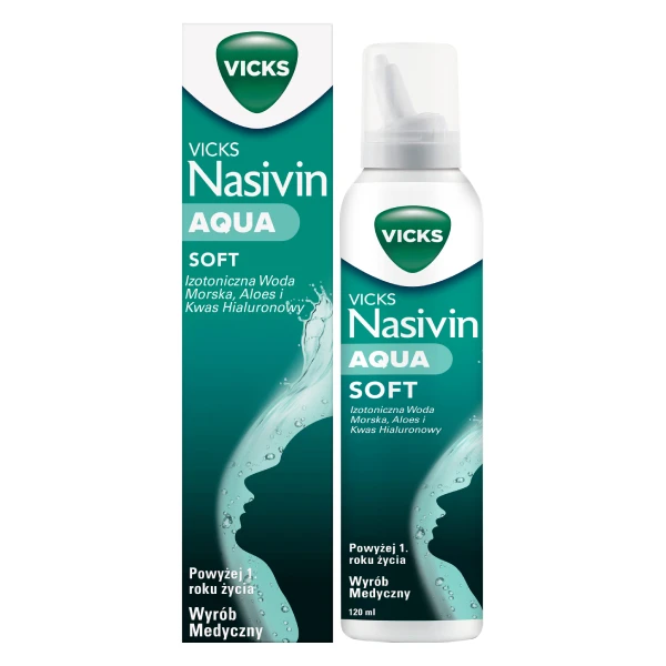 Vicks Nasivin Aqua Soft izotoniczna woda morska, 120 ml