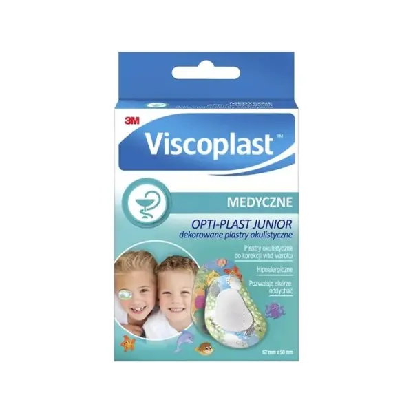 VISCOPLAST OPTI-PLAST plaster junior dekorowany 62 x 50 mm, 10 sztuk