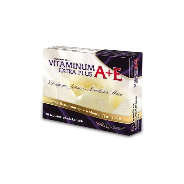 VITAMINUM A+E EXTRA PLUS kwas hialuronowy + kolagen 30 tabletek