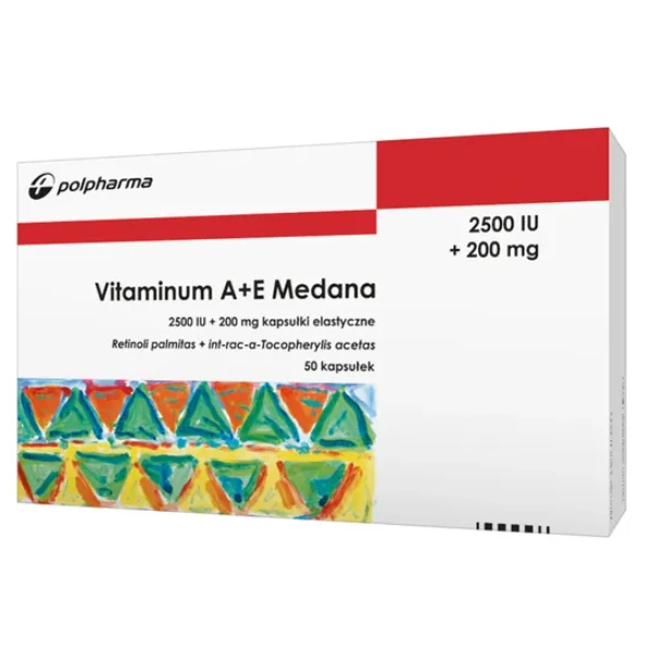 Vitaminum A+E Medana (2500 j.m. + 200 mg), 50 kaps.