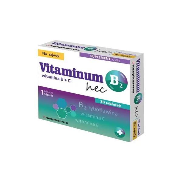 Vitaminum B2 Hec na zajady 30 tabletek