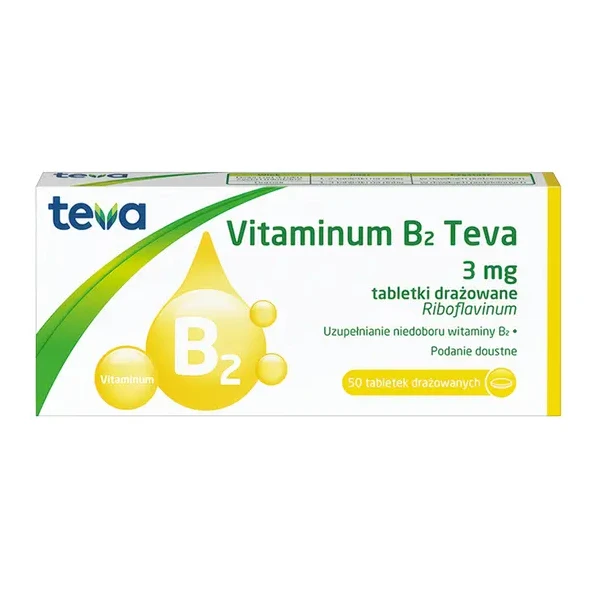 Vitaminum B2 Teva, 50 draż.