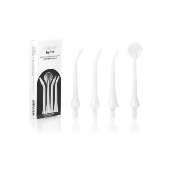 VITAMMY HYDRA Zestaw wielofunkcyjnych końcówek do irygatora białe, 4 sztuki