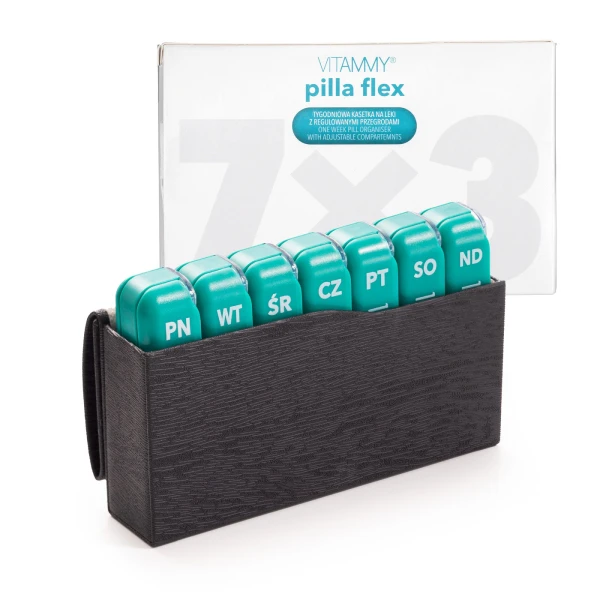 Vitammy Pilla Flex Kasetka na leki tygodniowa z regulowanymi przegrodami