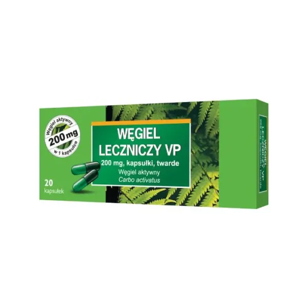 Węgiel leczniczy VP, 20 kapsułek