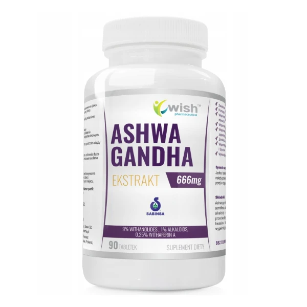 WISH Ashwagandha extract 666mg, 90 tabl.