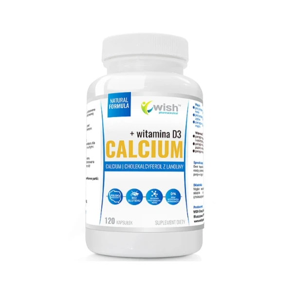 WISH Calcium + Witamina D3, 120 kaps.