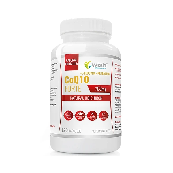 WISH Koenzym Q10 Forte 100mg CoQ10 UBICHINON + L-leucyna, 120 kaps.