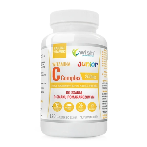 WISH Witamina C Complex Junior 200 mg + rutyna, 120 tabl.