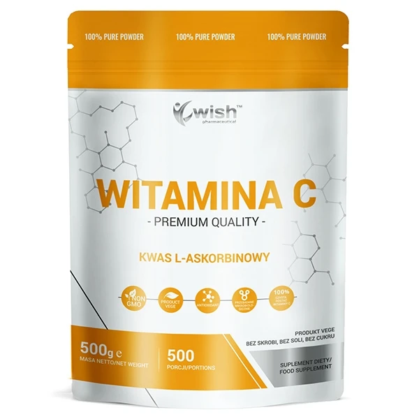 WISH Witamina C Kwas L-Askorbinowy, 500g