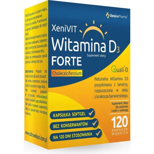 Witamina D Forte 4000 j. Xenivit 120 kapsułek