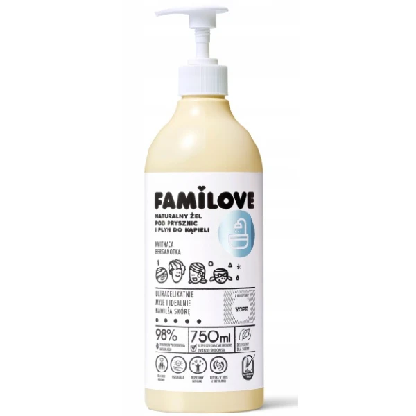 YOPE Familove Żel pod prysznic i do kąpieli Kwitnąca bergamotka, 750 ml