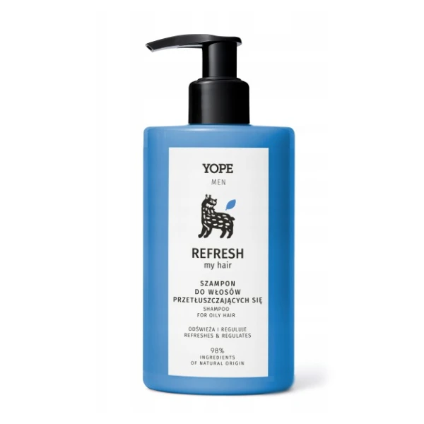 YOPE Men Szampon odświeżający do włosów przetłuszczających się, 300 ml