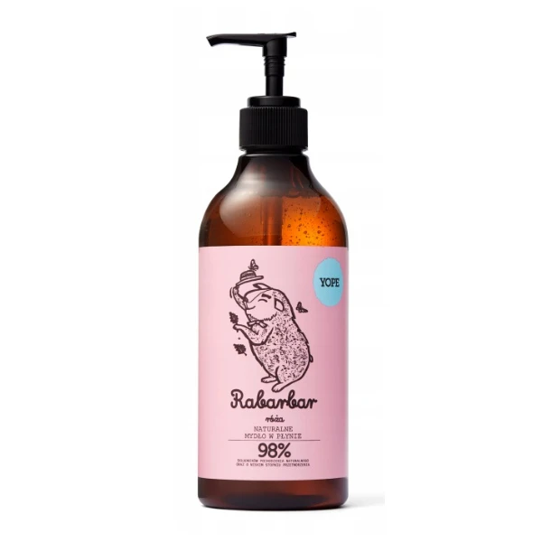 YOPE Mydło w płynie do rąk Rabarbar i róża, 500 ml