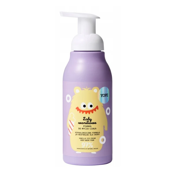 YOPE Pianka do mycia ciała dla dzieci Lody waniliowe, 400 ml