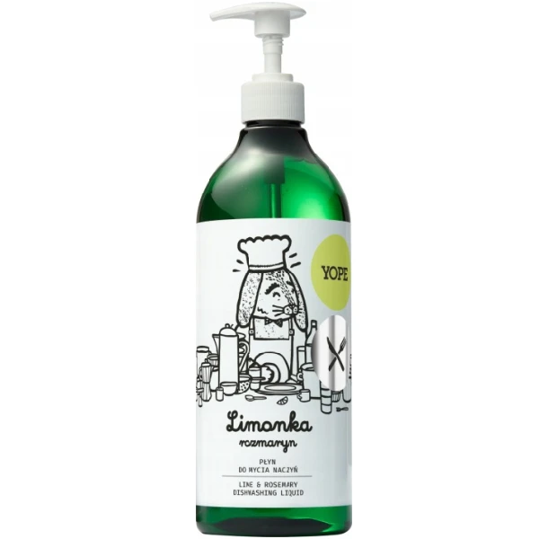 YOPE Płyn do mycia naczyń Limonka i rozmaryn, 750 ml