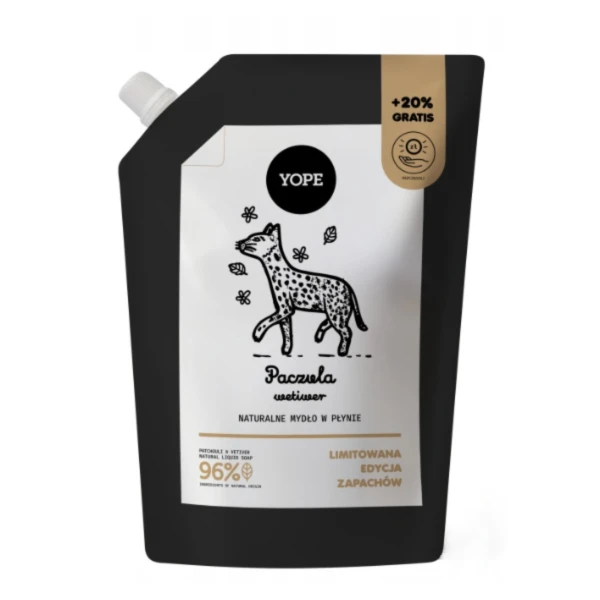 YOPE Refill mydło w płynie do rąk Paczula & wetiwer, 600 ml