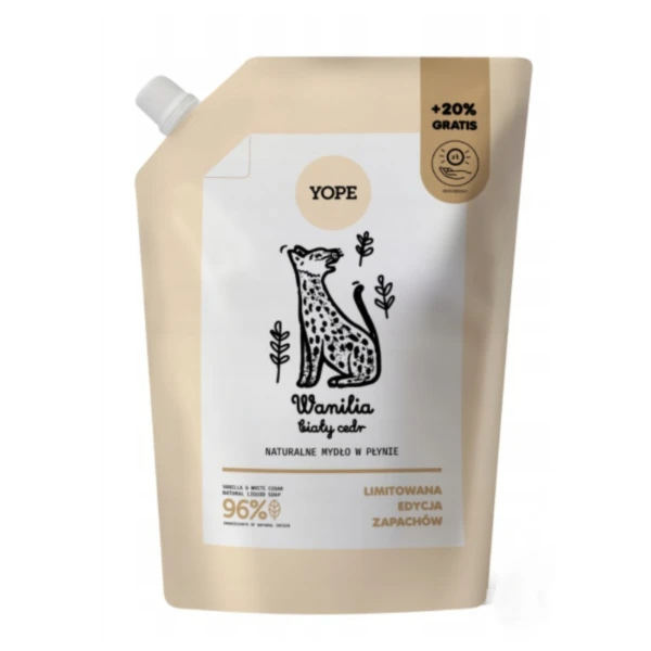 YOPE Refill Mydło w płynie Wanilia & biały cedr, 600 ml