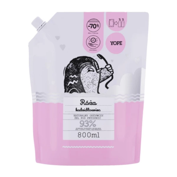 YOPE Refill Żel pod prysznic Róża i kadzidłowiec, 800 ml