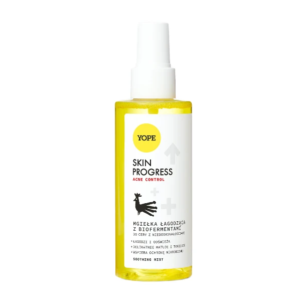 YOPE Skin progress Mgiełka łagodząca z biofermentami do cery z niedoskonałościami, 150 ml