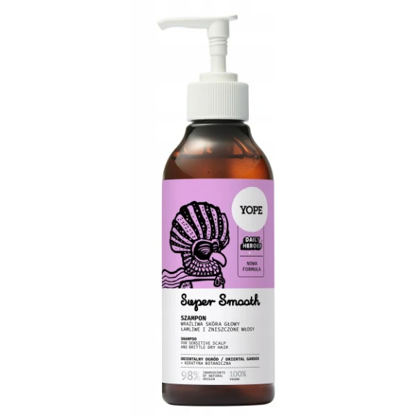 YOPE Super Smooth Szampon do włosów zniszczonych, 300 ml