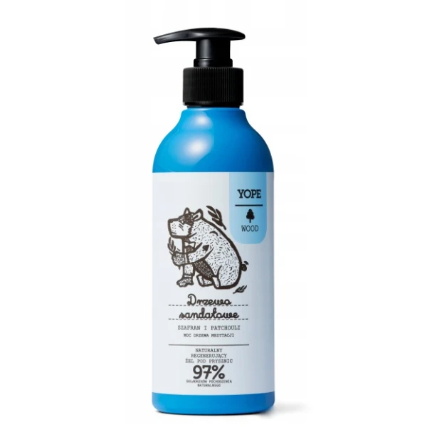 YOPE Żel pod prysznic drzewo sandałowe, szafran i patchouli, 400 ml