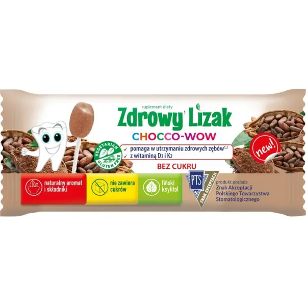 Zdrowy Lizak Mniam-mniam Chocco-wow bez cukru 1 sztuka