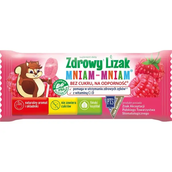 Zdrowy Lizak Mniam-Mniam malina łezka 1 sztuka