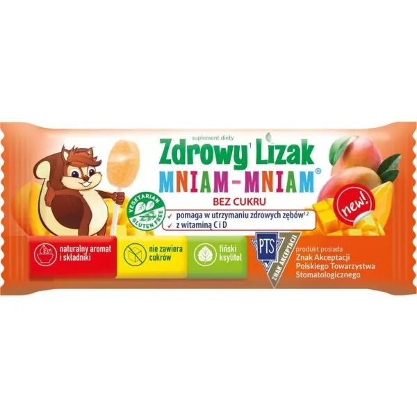Zdrowy Lizak Mniam-Mniam o smaku mango łezka 1 sztuka
