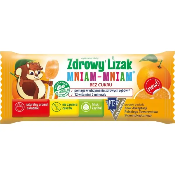 Zdrowy Lizak Mniam-Mniam o smaku pomarańczy łezka 1 sztuka