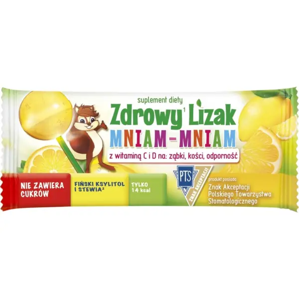 Zdrowy Lizak Mniam-Mniam o sm.cytrynowym łezka 1 sztuka