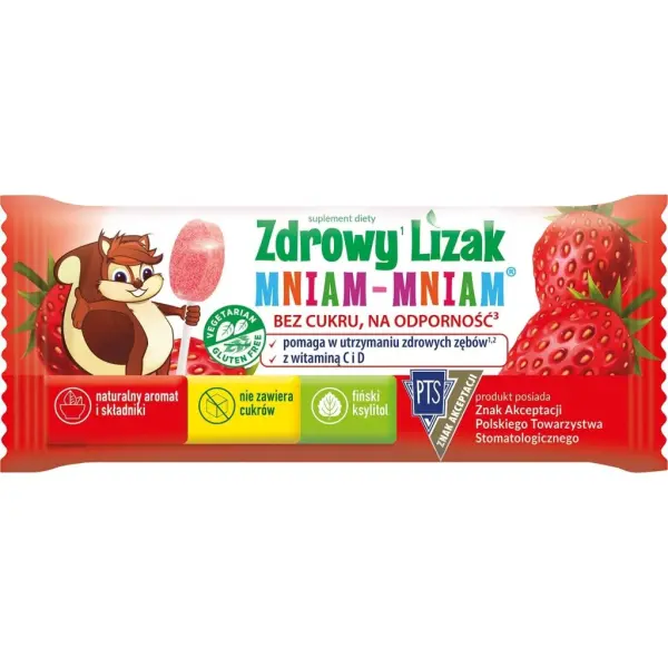 Zdrowy Lizak Mniam-Mniam truskawka łezka 1 sztuka