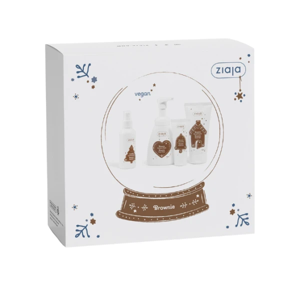 Ziaja Brownie Zestaw Żel pod prysznic + Pianka do mycia + Mgiełka do ciała + Krem do rąk