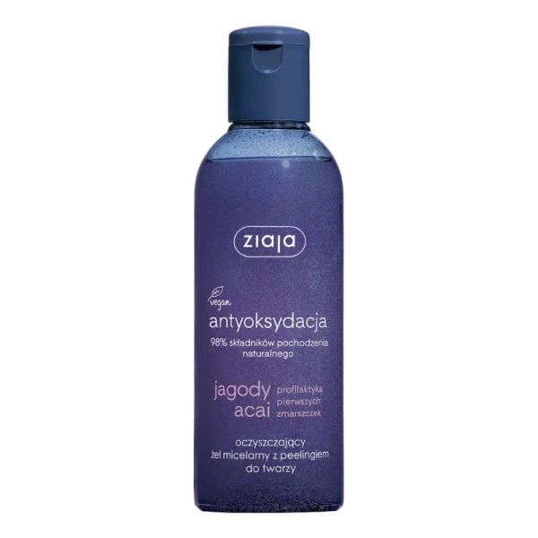 Ziaja Jagody Acai Żel micelarny do twarzy z peelingiem, 200ml